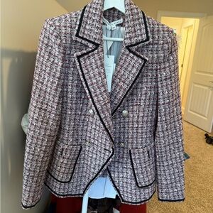 Veronica Beard Tweed Blazer - Black, White, Red